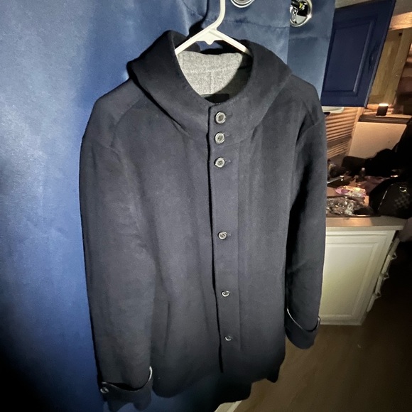 Bugatchi Water Resistant Wool & Cashmere Hooded Duffle Coat - Picture 4 of 8